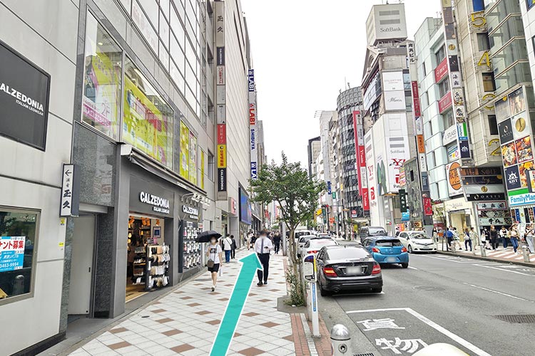 ヤマダ電機を左手にみて、道なりに進みます