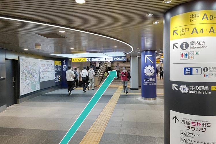 左手のエスカレーター（階段）を上ります